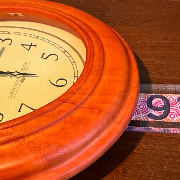 Savannah Row Rosewood Oval 8” Wall Clock Quartz Works - Picture 5 of 7